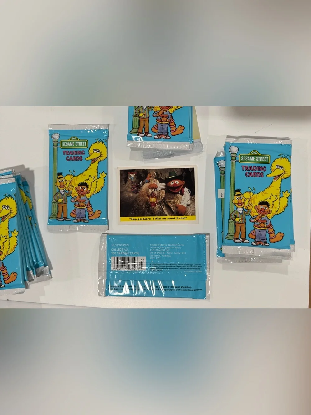 SESAME STREET TRADING CARDS NEW NWT ULTRA RARE VINTAGE HTF SEALED PACK 10 CARDS